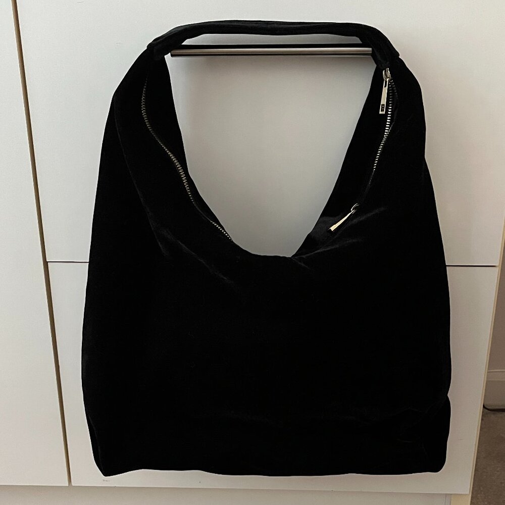 Tabitha Webb Hobo Bag Velvet Gold Zipper